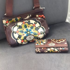 Fossil purse and matching wallet